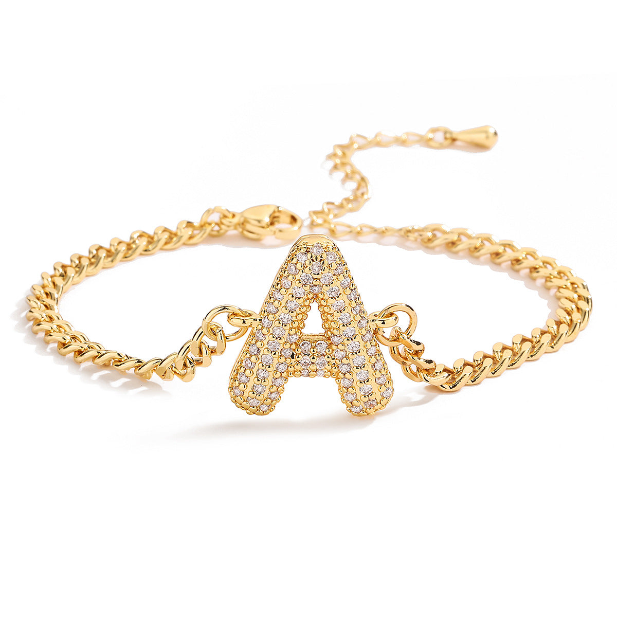 Fashion 26 Zircon Alphabet Bracelet