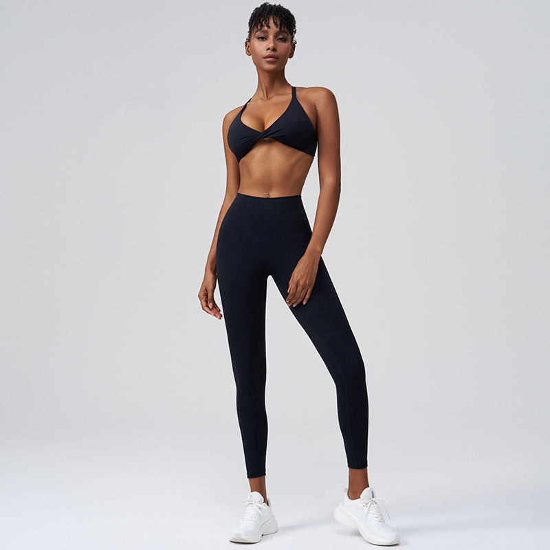 Women Fashion Yoga Solid Color Sports Set