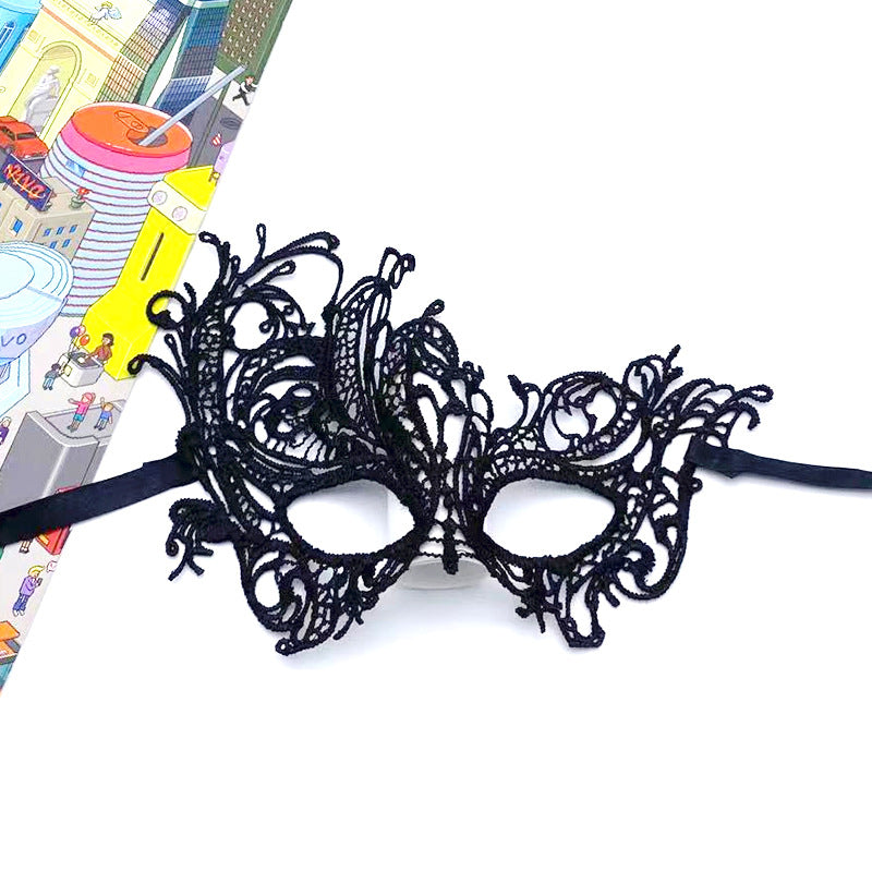 Máscara bronceadora de fiesta para mujer, máscara de encaje de media cara para Halloween