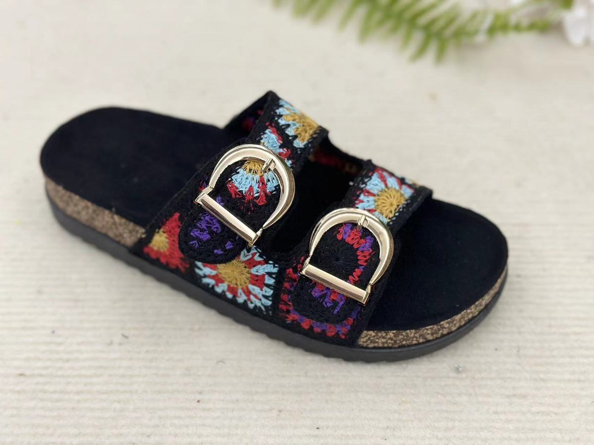 Pantuflas tejidas informales de moda para mujer para vacaciones