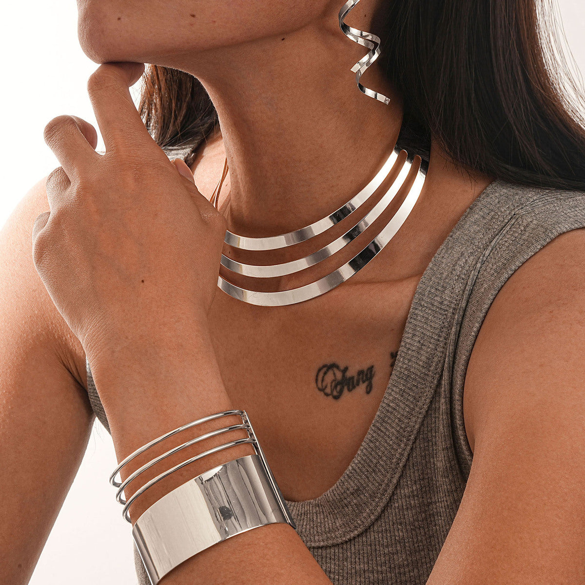 Conjunto de joyas de metal personalizadas de moda