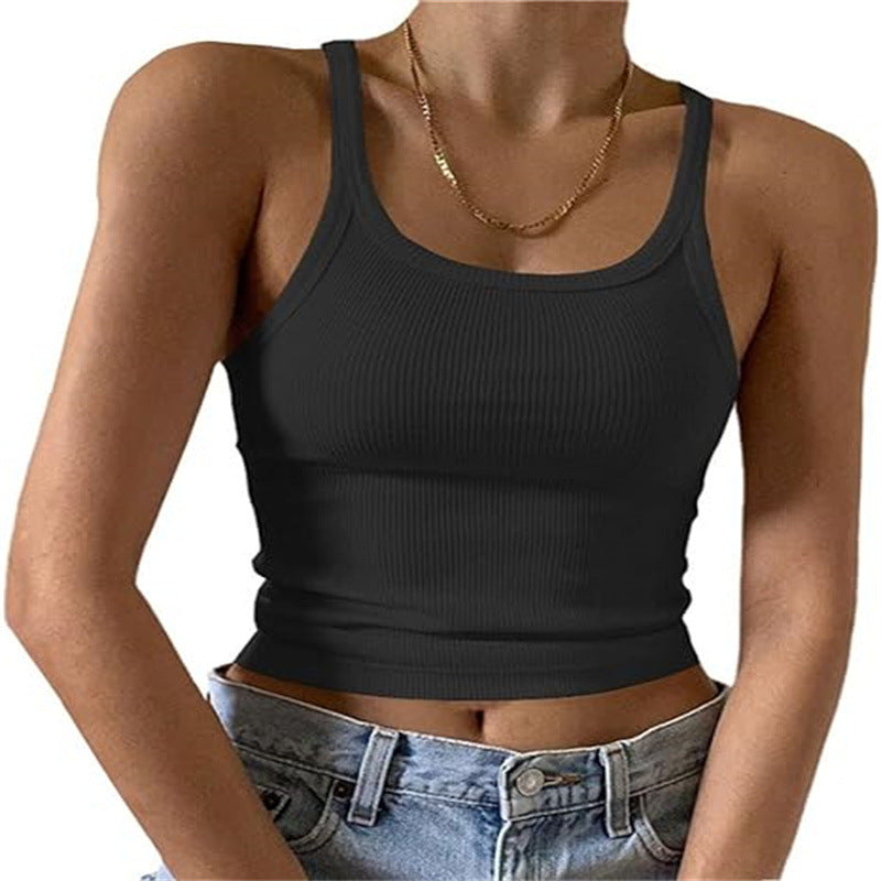 Women Fashion Sexy Solid Color Slim Camisole