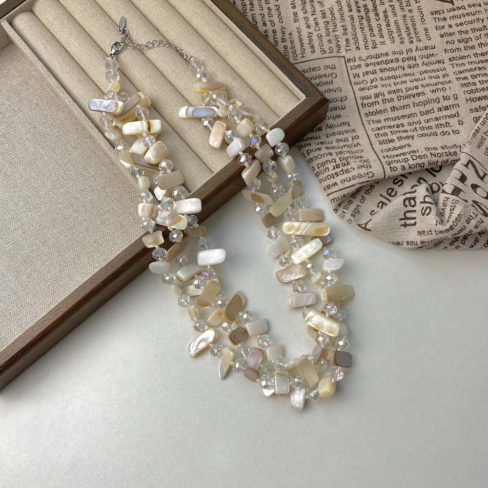Collar de conchas de tres capas de moda de verano para mujer