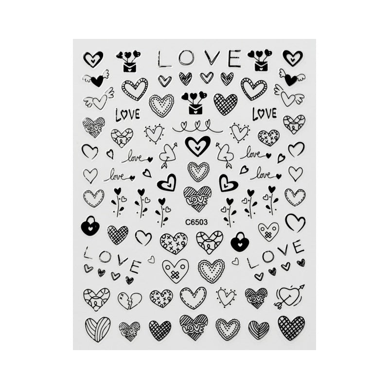 Autocollants pour ongles Love Laser Red pour la Saint-Valentin