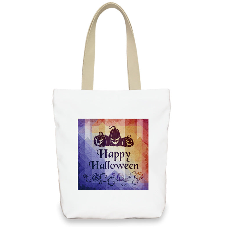 Bolso de lona con diseño de calabaza de Halloween para mujer