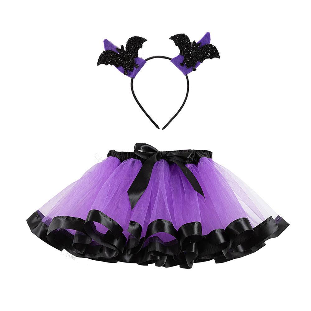 Falda tutú con alas doradas de Halloween para niñas pequeñas