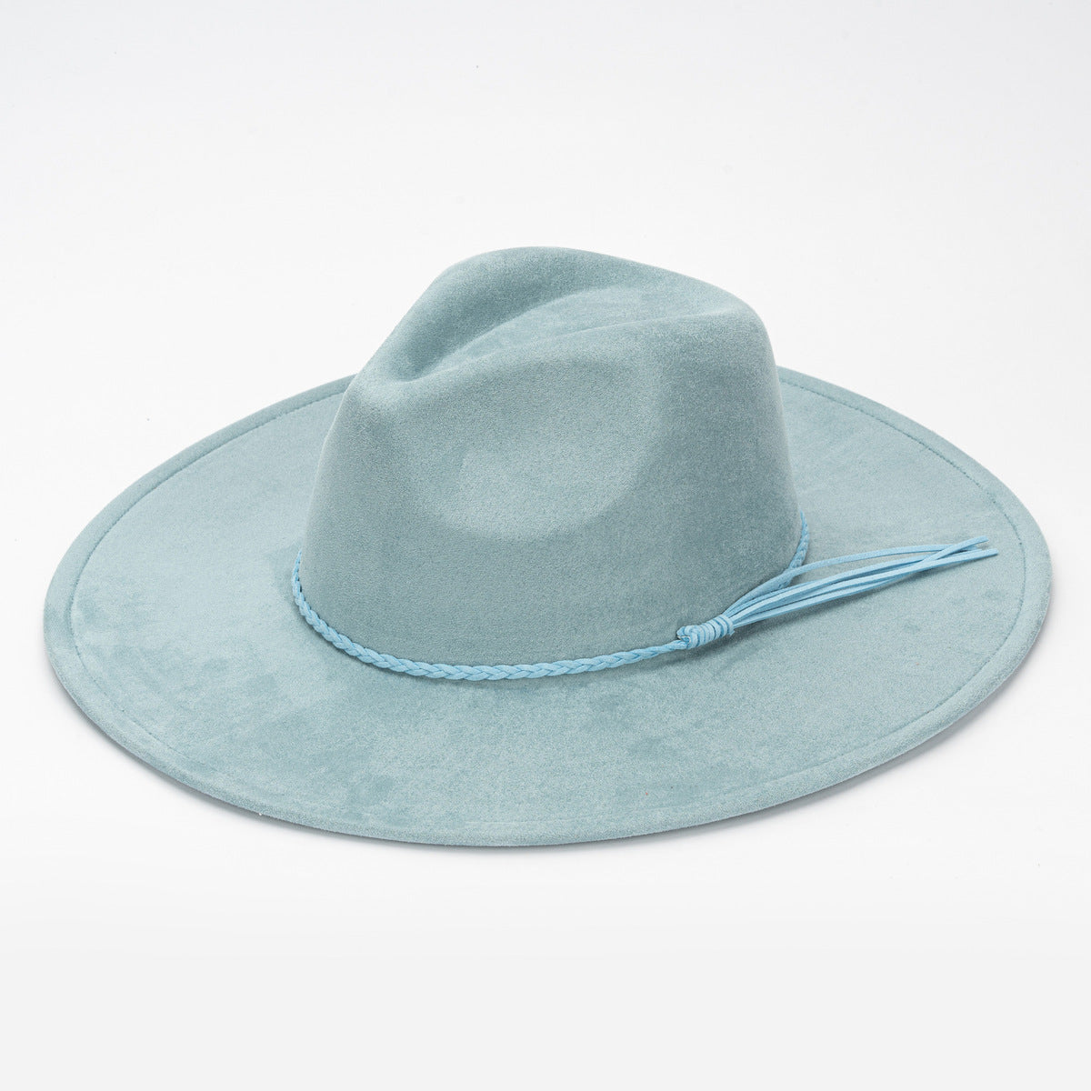 Fashion Casual Solid Color Big Side Suede Flat Hat