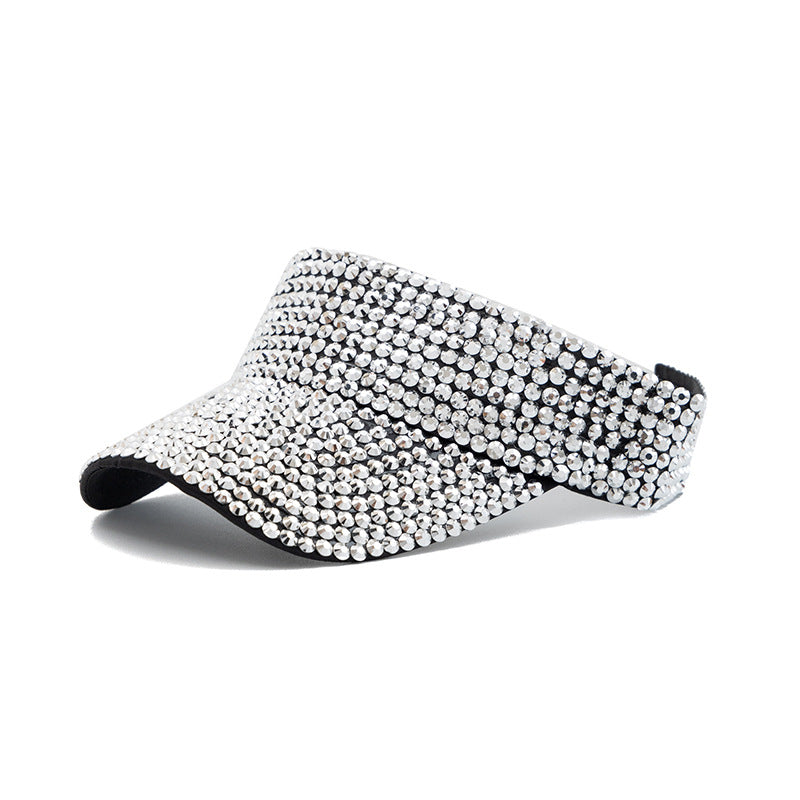Sombrero de verano para exteriores con protección solar y diamantes de imitación