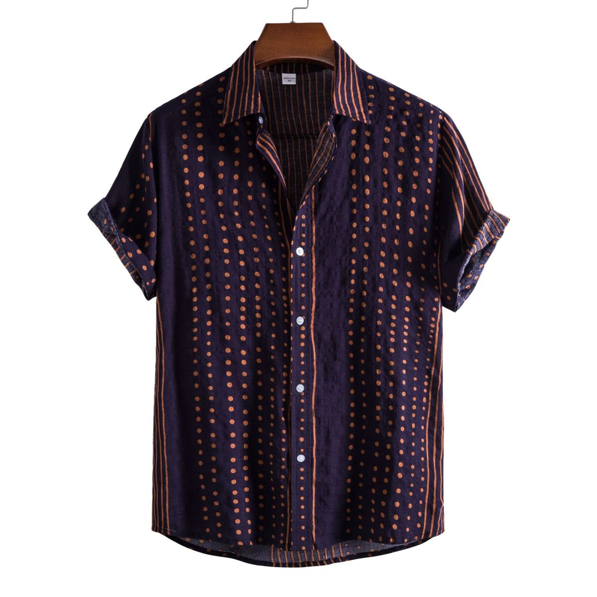 Camisa informal de vacaciones para hombre con estampado de flores diminutas en 3D