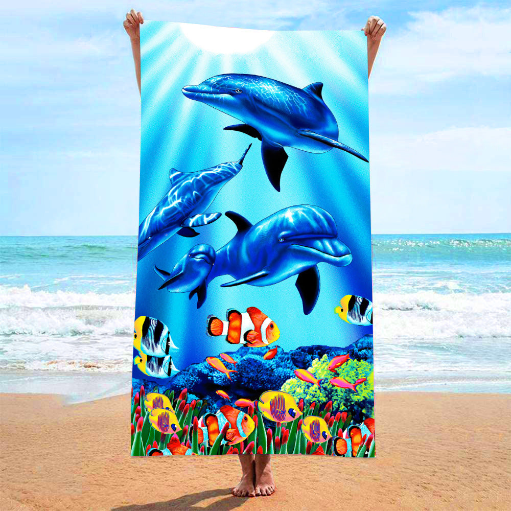 Toalla de playa de secado rápido con estampado informal de moda