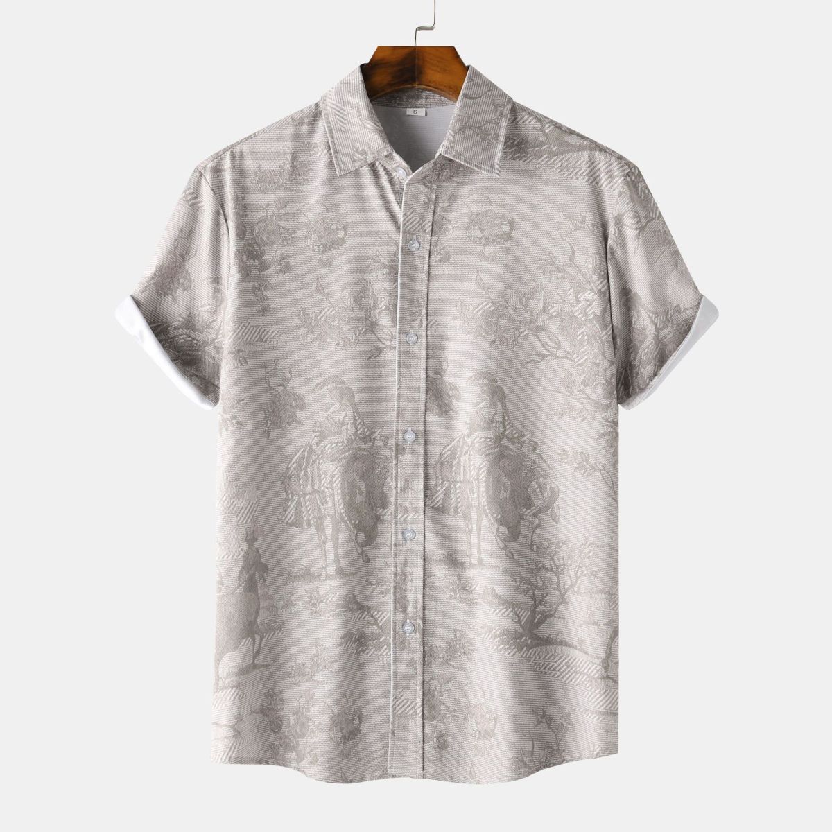 Men Summer Leisure Vacation 3D Flower Print Shirt