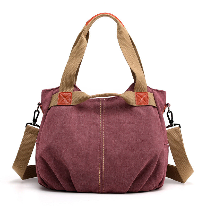 Vintage Casual Women Canvas Commuter Handbag