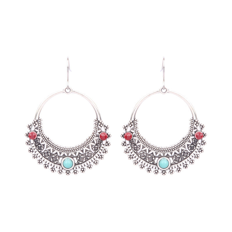 Boucles d'oreilles à pompons créatives de style ethnique bohème rétro