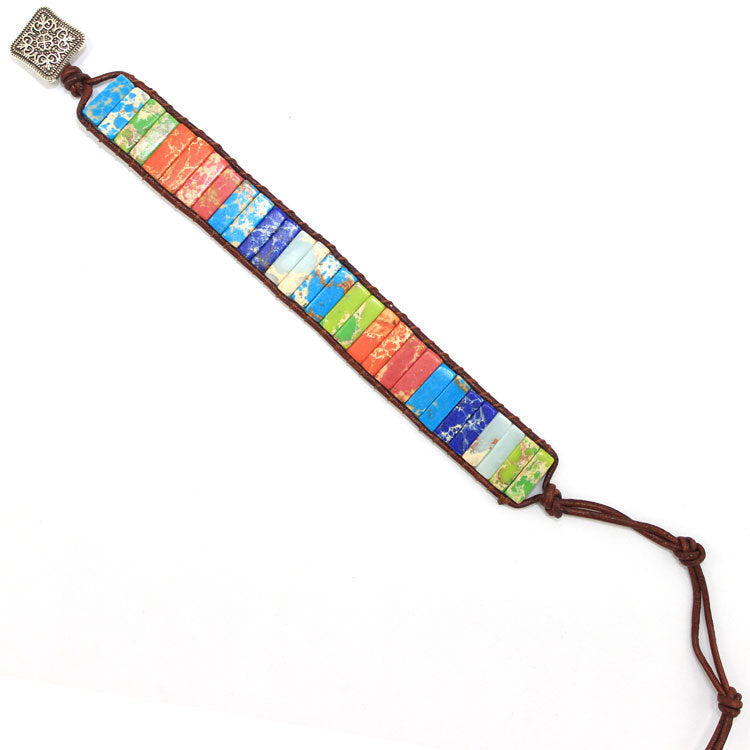 Pulsera de cuentas de piedra natural bohemia