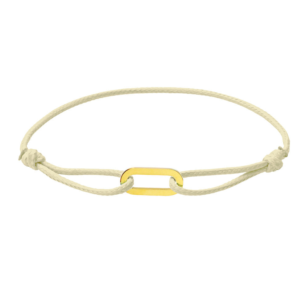 Women Fashion Simple Hand-Woven Single Ring Rope Adjustable Bracelet