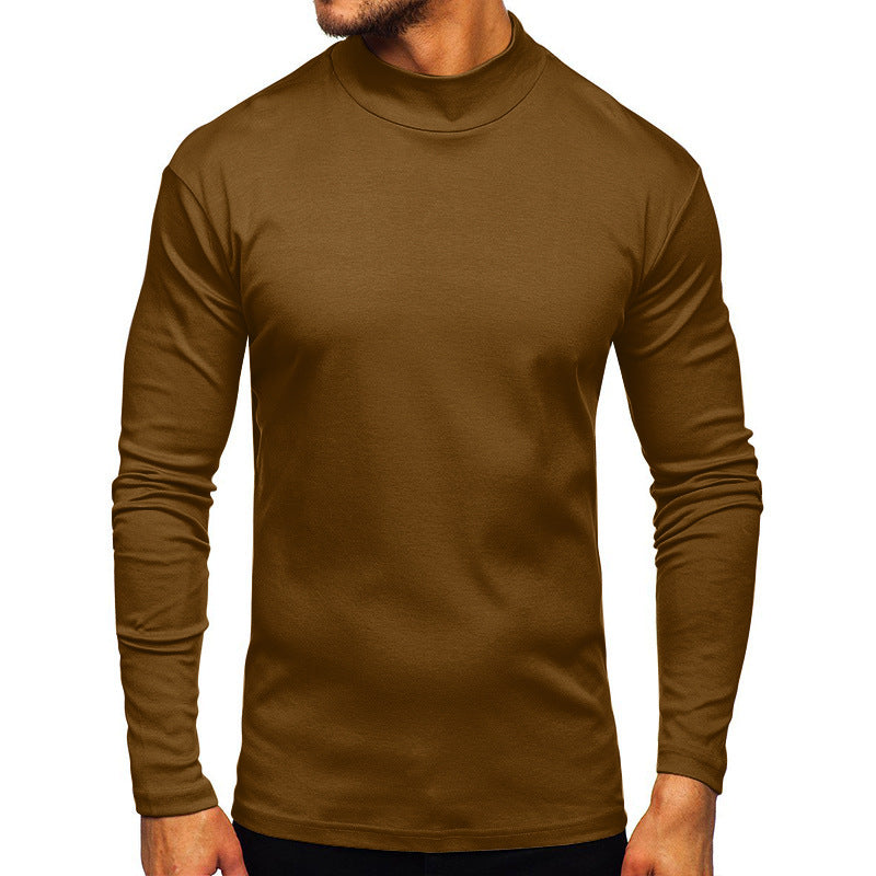 Camiseta básica informal de manga larga de color liso para hombre