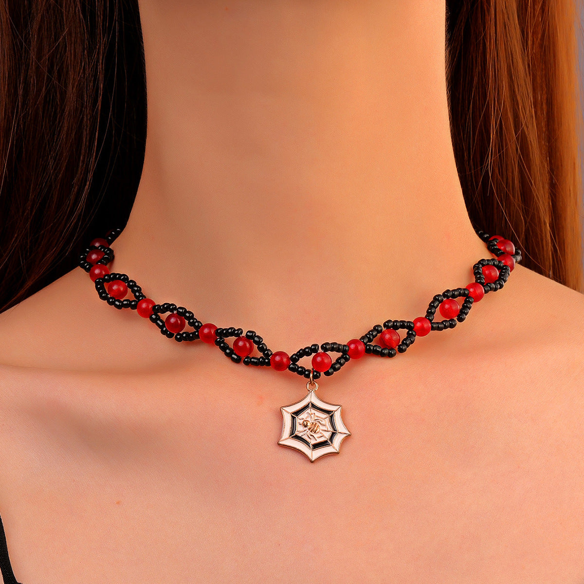 Collar bohemio de cuentas multicolores para mujer