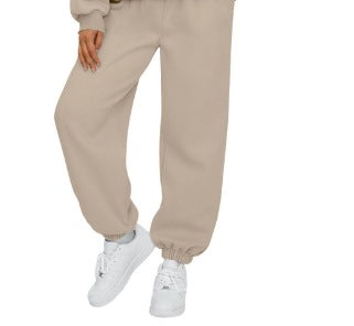 Women Casual High Waist Polyester Loose Pants
