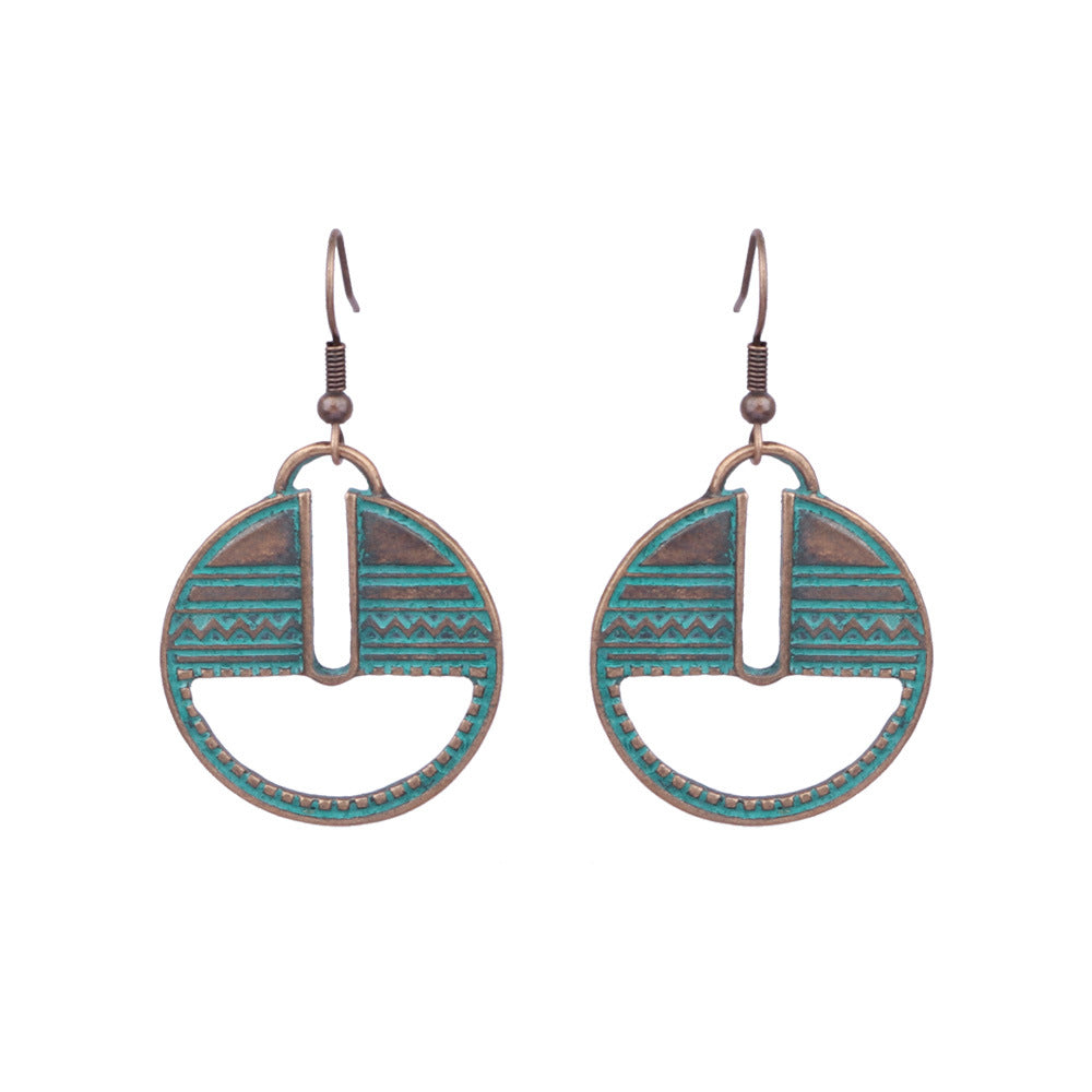 Boucles d'oreilles turquoise de style ethnique bohème