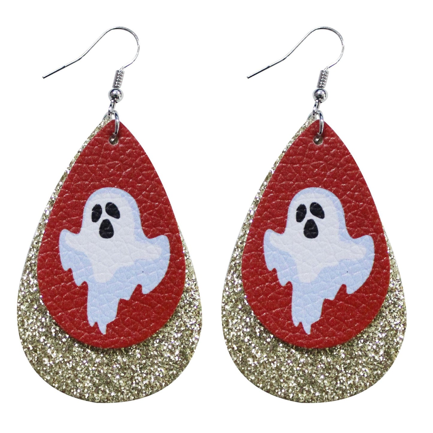 Pendientes de calavera con purpurina para Halloween para mujer