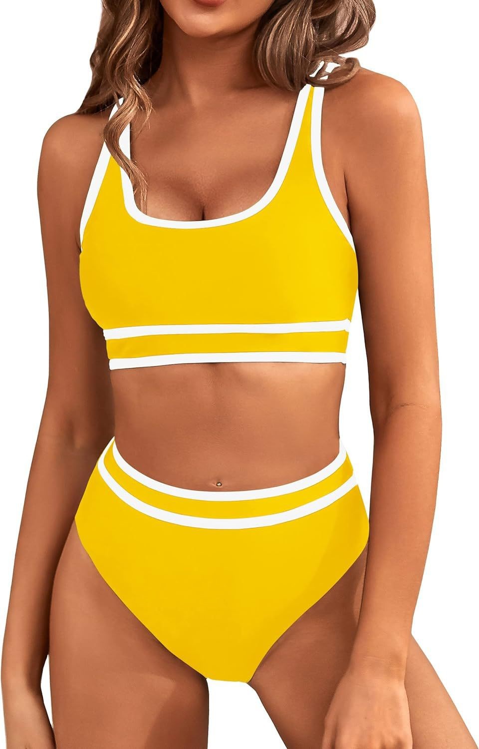 Traje de baño bikini sexy de color sólido a la moda para mujer