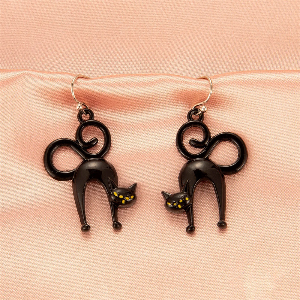 Halloween Women Cartoon Skeleton Pumpkin Bat Earrings