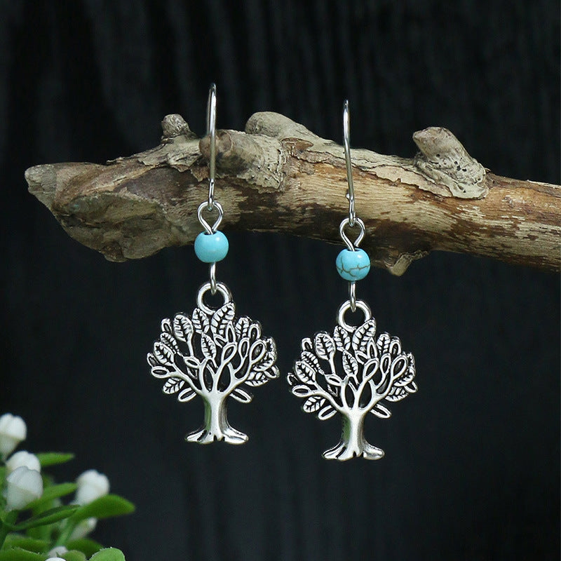 Boucles d'oreilles longues bohèmes en forme de goutte turquoise