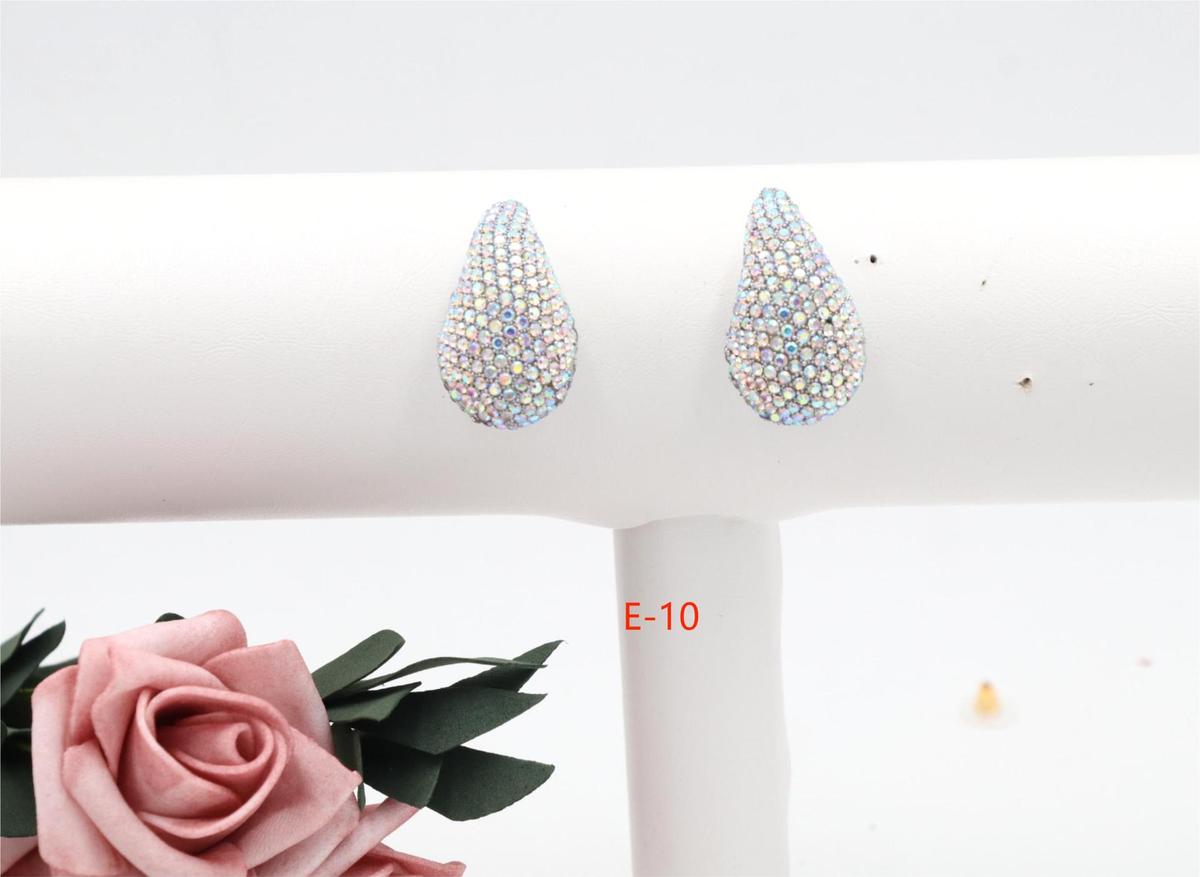 Women Fashion Simple Zircon Water-Drop Earrings
