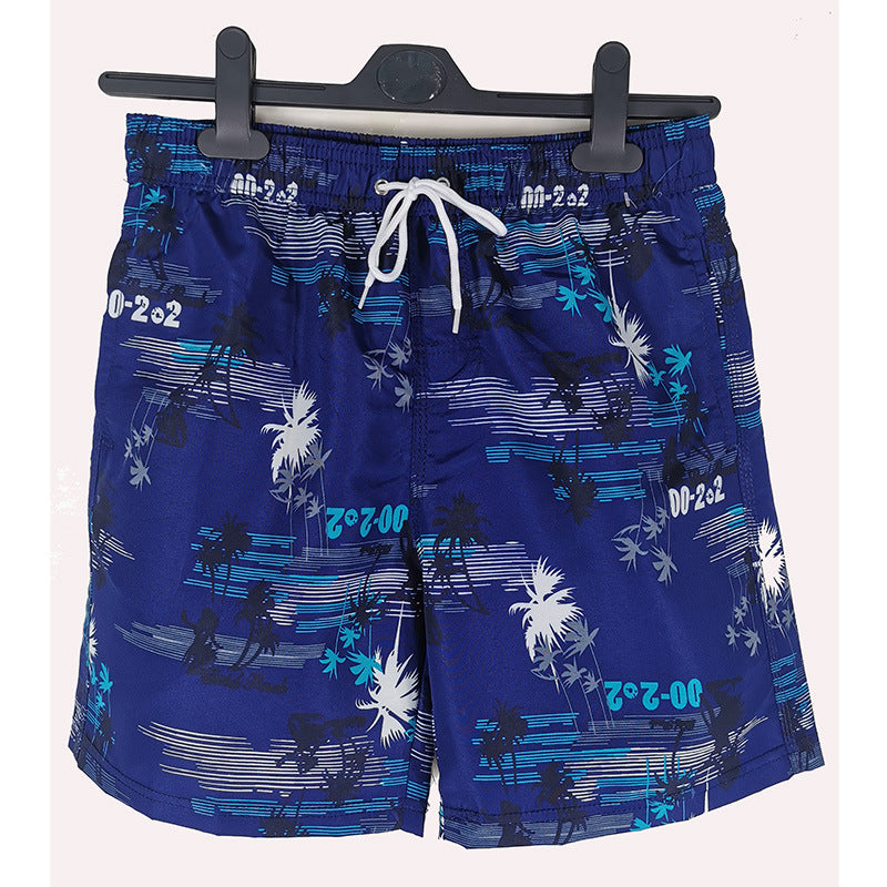 Boy's Casual Printed Loose Beach Swim Trunks