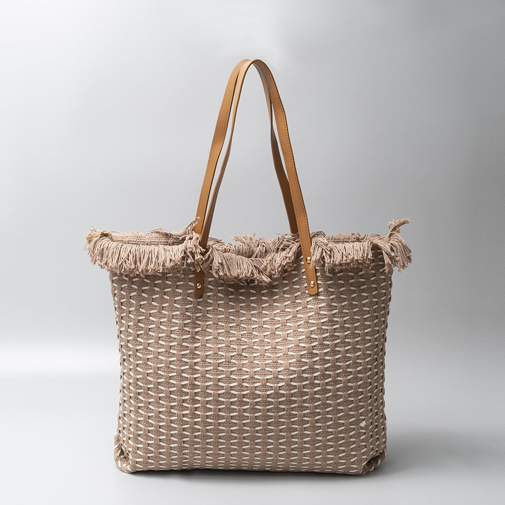 Bolso de mano informal con borlas para vacaciones bohemias