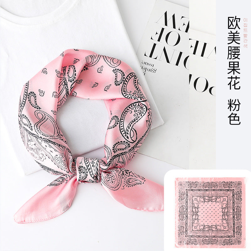 Bufanda cuadrada con estampado de doble cara de moda de verano para mujer