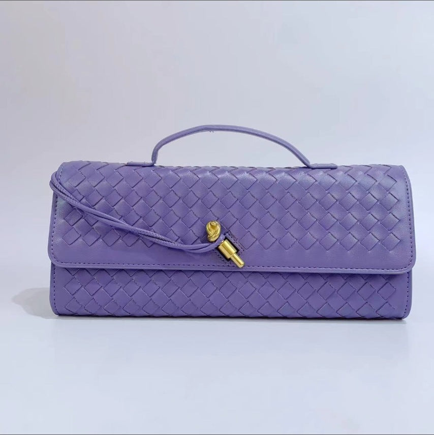 Bolso de mano tejido de color liso informal de moda para mujer