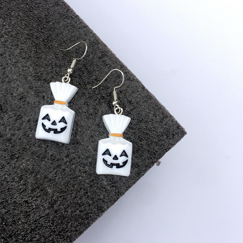 Pendientes colgantes de Halloween para mujer, divertidos, con esqueleto, fantasma, calabaza, gato y búho