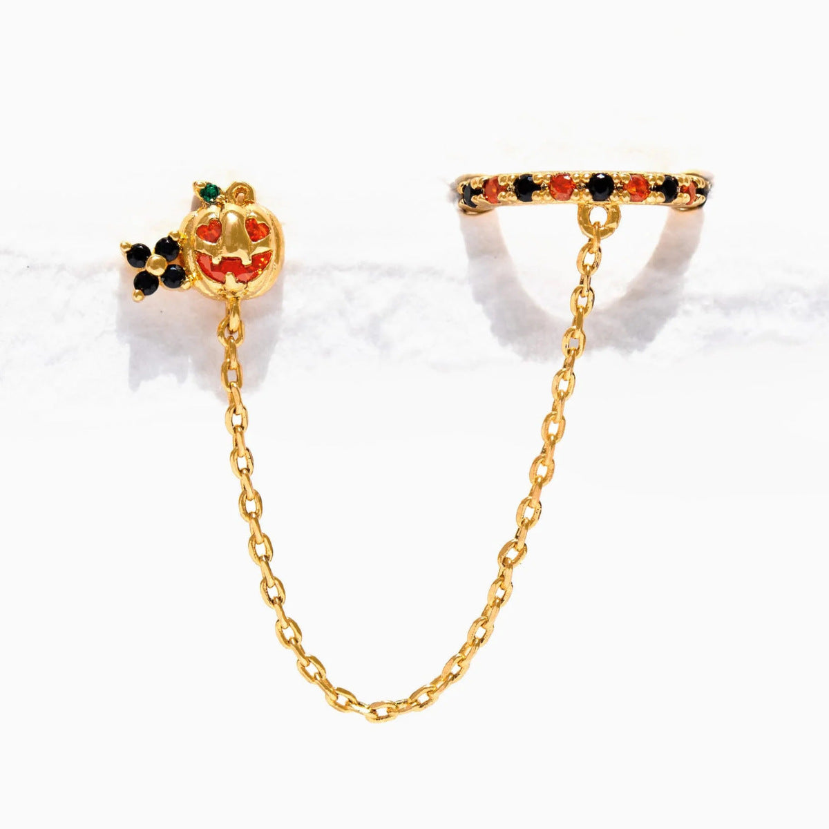 Halloween Black Cat Pumpkin Skull Stud Earrings