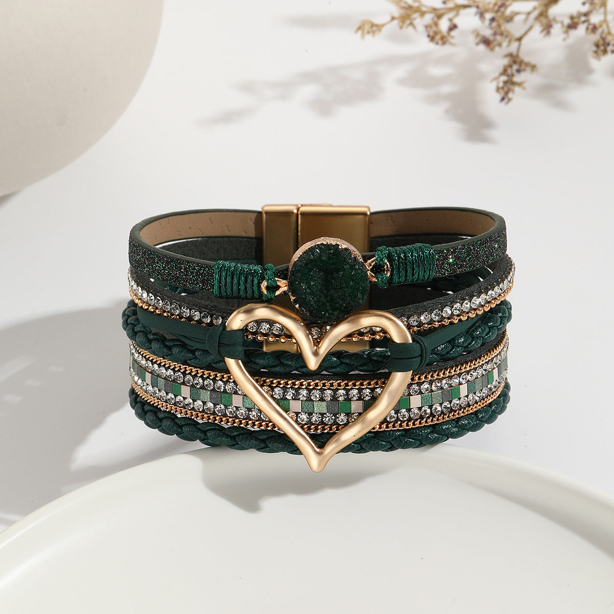 Bohemian Multi-Layer Heart-Shaped Wrap Bracelet