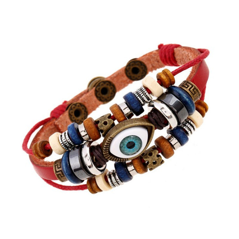 Pulsera de cuentas de ojo malvado estilo bohemio vintage