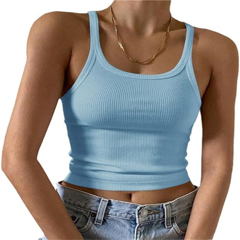 Women Fashion Sexy Solid Color Slim Camisole