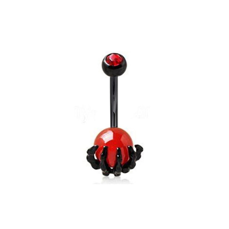 Piercing de nombril turquoise en forme de tête de mort pour femme