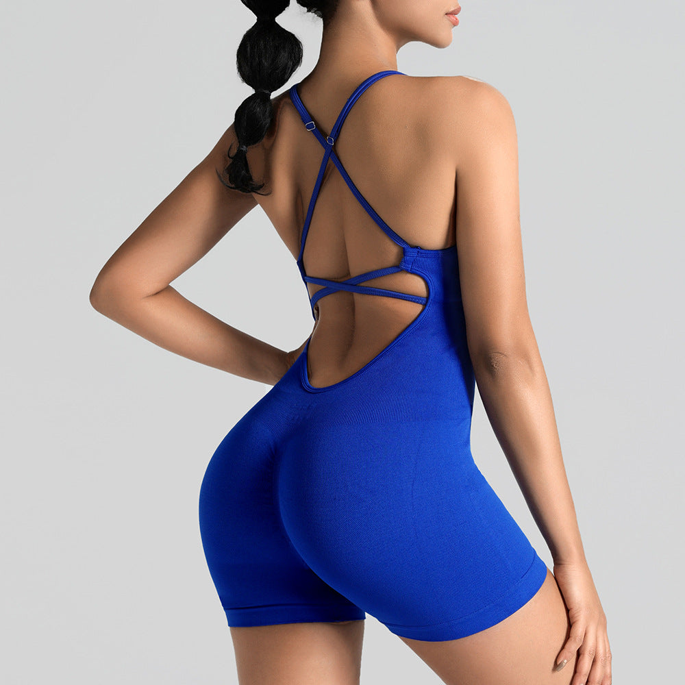 Women Fashion Backless Quick-Drying Yoga Rompers