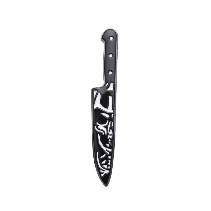 Broche poignard tête de mort punk gothique pour femme Halloween