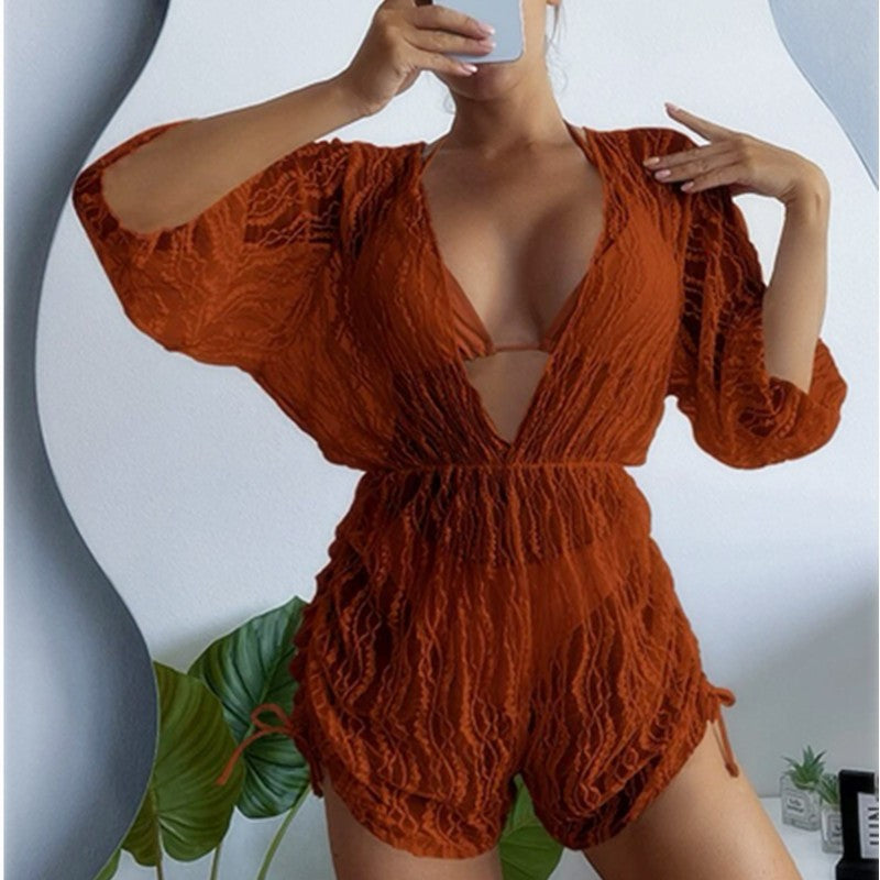 Traje de baño sexy de tres piezas para mujer