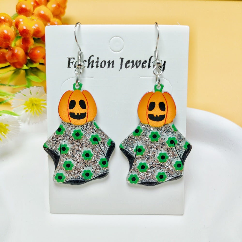 Halloween Ghost Acrylic Earrings with Personalized Print