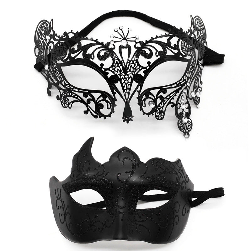 Masquerade Carnival Black Half Face Diamond Mask