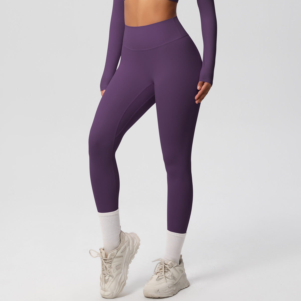 Leggings de yoga taille haute à séchage rapide pour femmes, couleurs unies