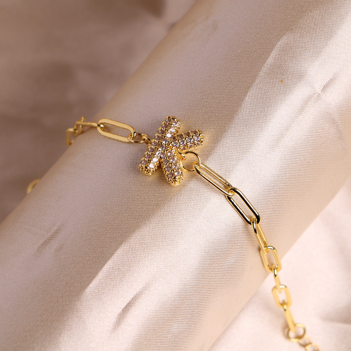 Fashion 26 Zircon Alphabet Clip Chain Bracelet
