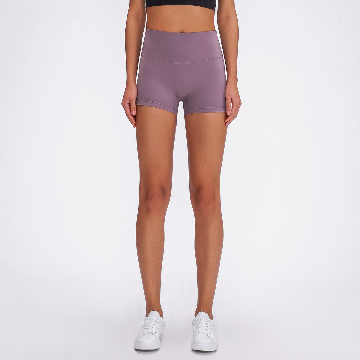 Pantalones cortos de yoga elásticos de color sólido informales a la moda para mujer