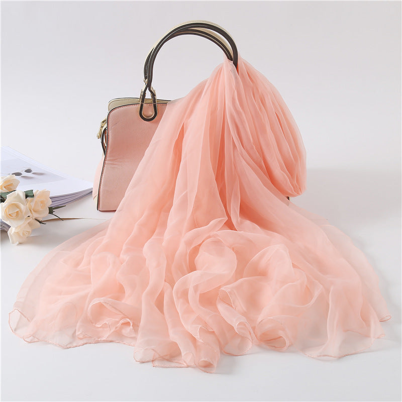 Large Size Solid Color Sunscreen Scarf for Women