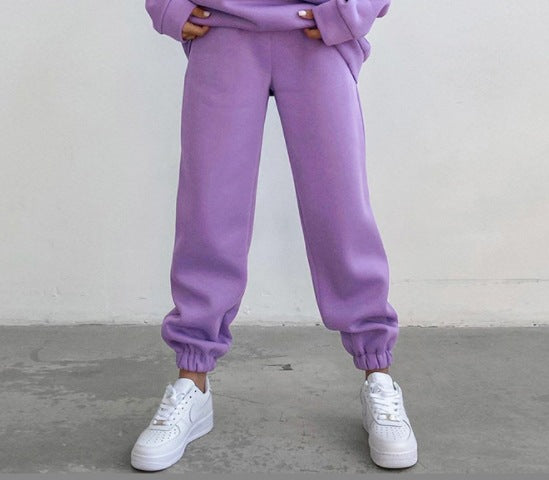 Women Casual High Waist Polyester Loose Pants