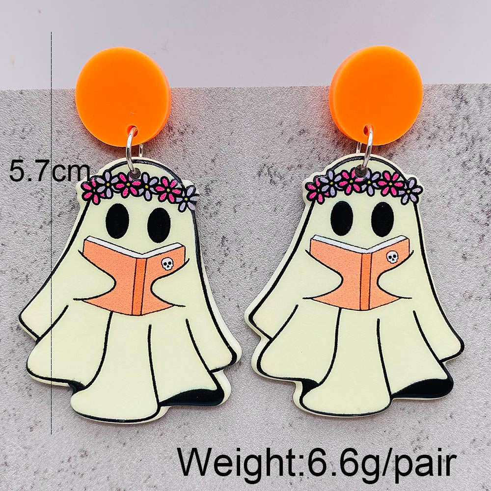 Halloween Women Horror Personality Mushroom Head Ghost Earrings