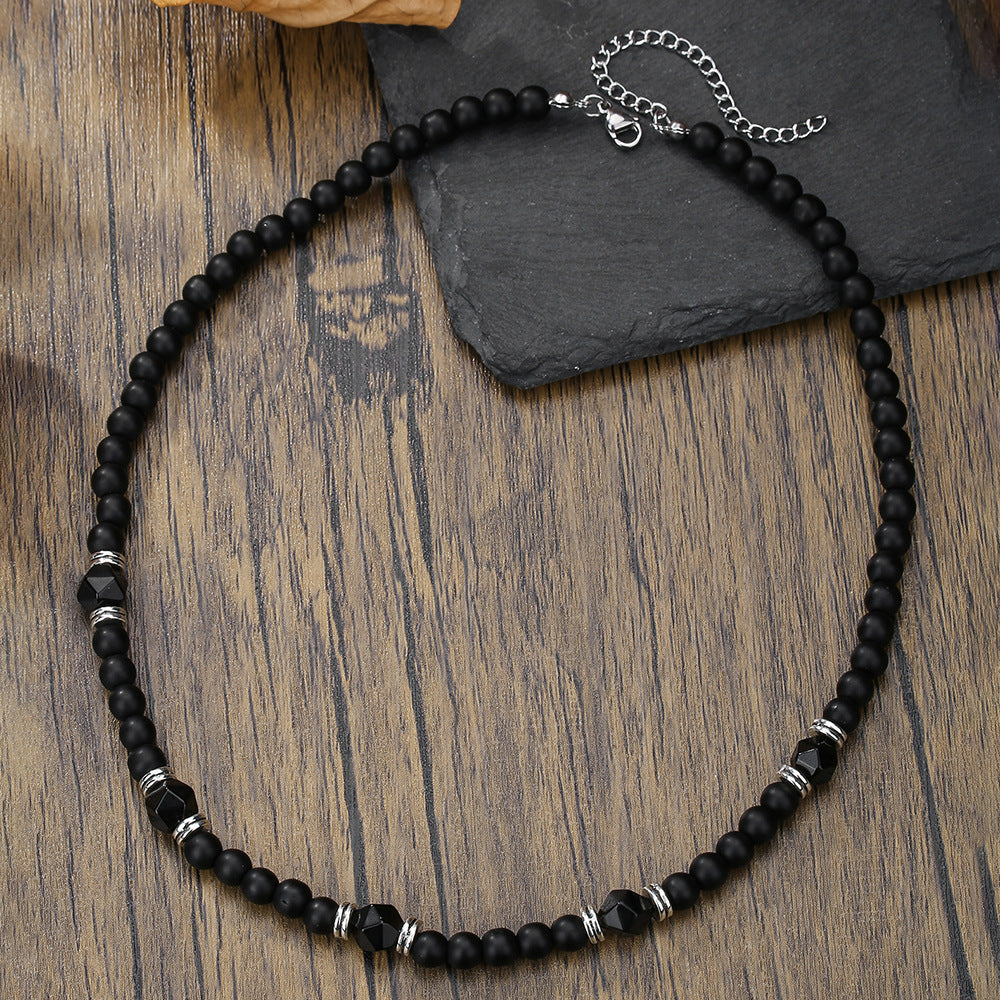 Collar de cuentas turquesas de moda para hombre